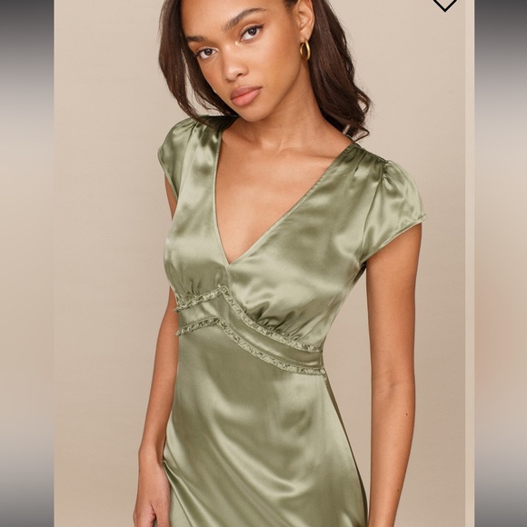 Kaye Silk Dress Artichoke - Picture 3 of 9